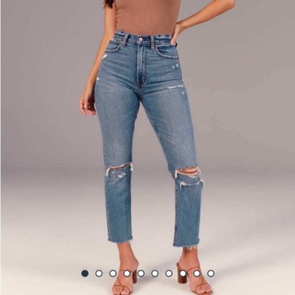 Abercrombie ultra high rise ankle straight